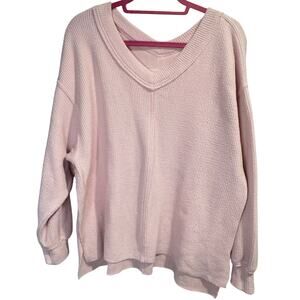 Aerie Light Pink Ribbed Oversized Sweater Size S